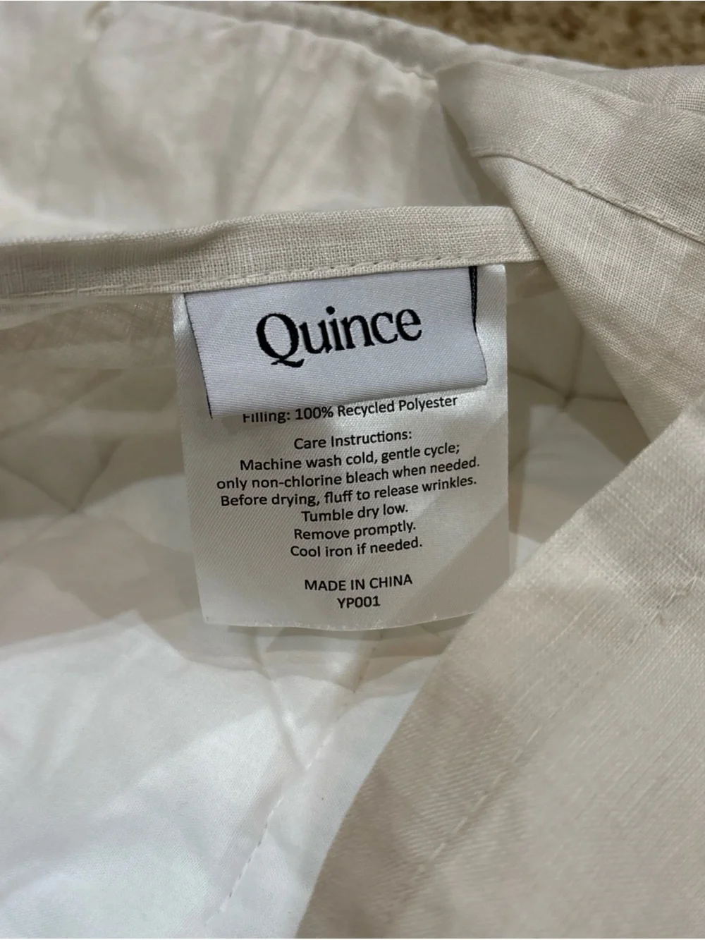 Quince European Linen Box Quilted Sham Set Standard Sand